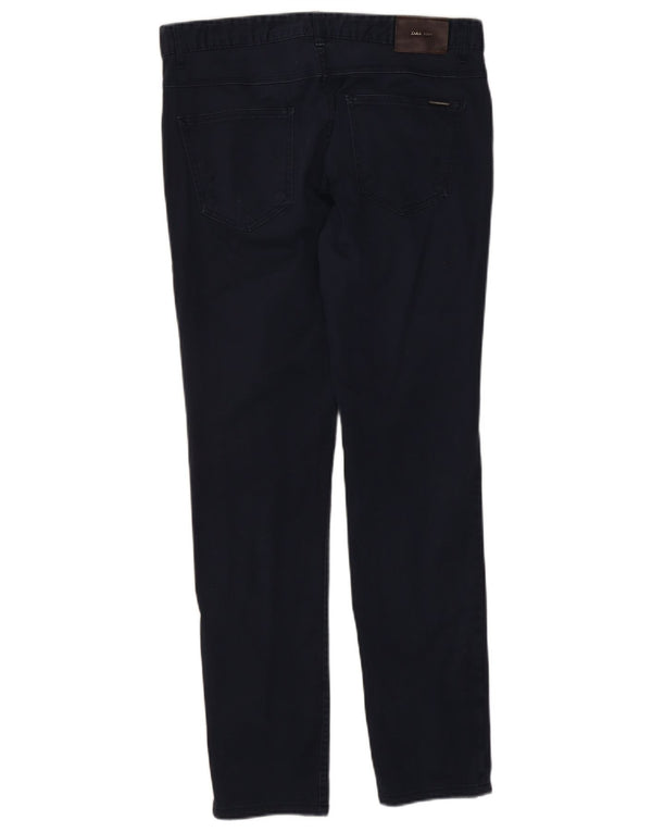 Pantaloni casual slim da uomo Zara EU 42 Large W32 L30 cotone blu navy