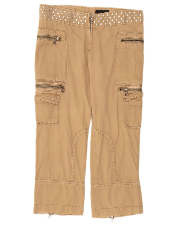 Pantaloni cargo Capri da donna Calvin Klein W28 L22 in cotone beige