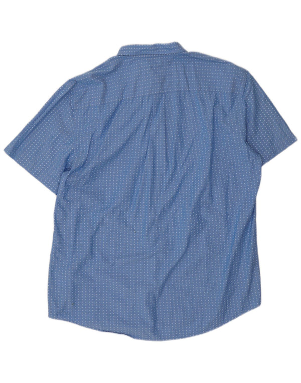 Camicia da uomo a maniche corte classica Tommy Hilfiger XL in cotone maculato blu
