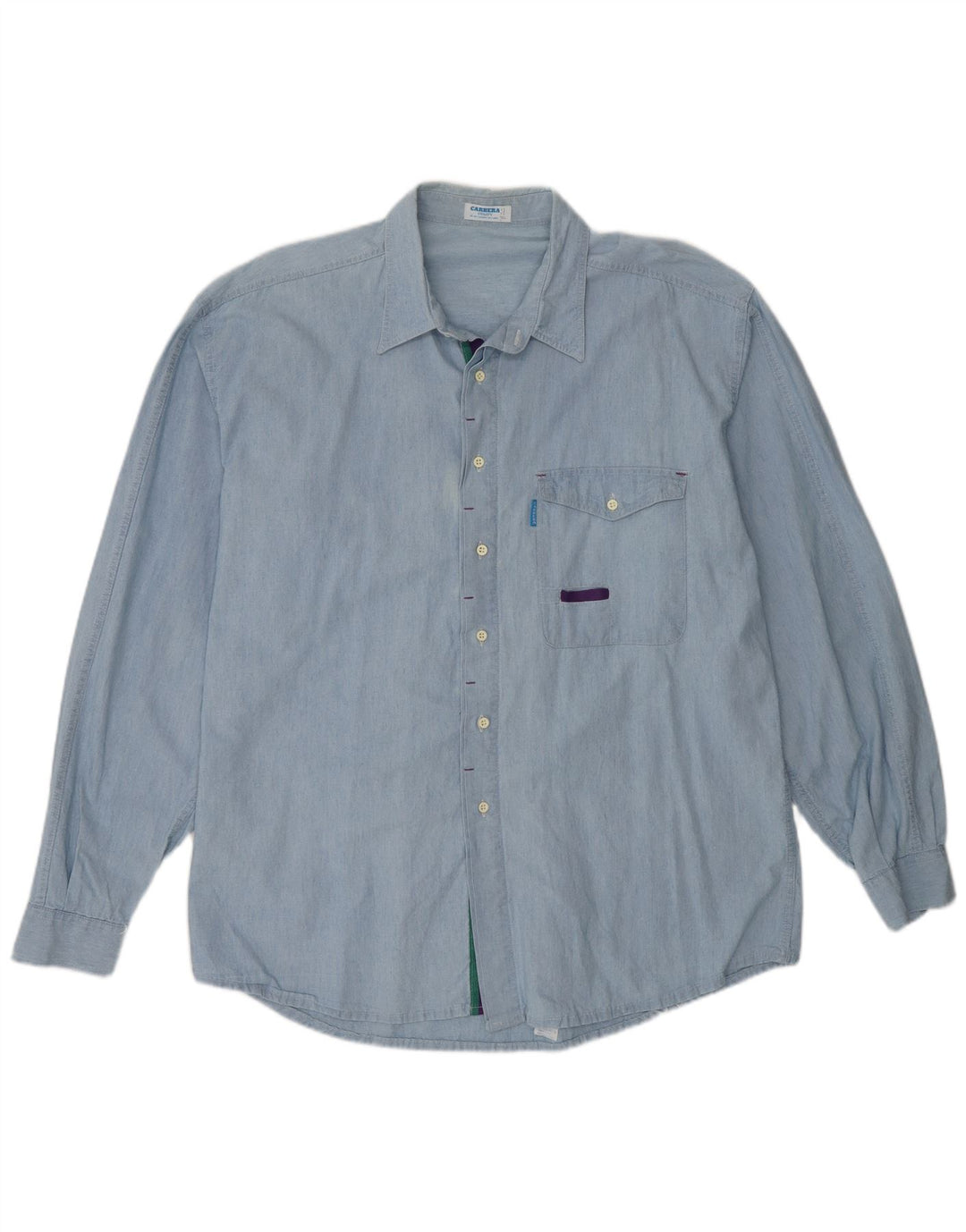 Camicia Carrera Uomo XL Cotone Blu
