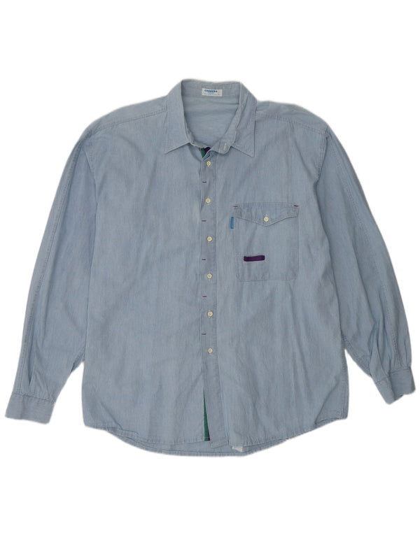 Camicia Carrera Uomo XL Cotone Blu