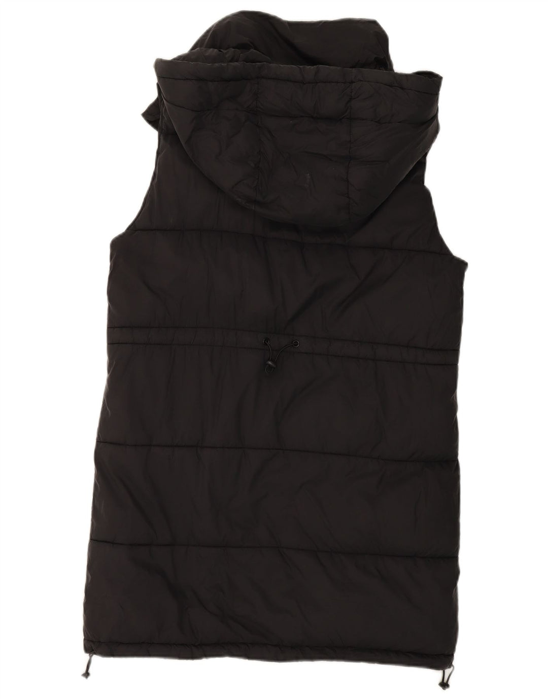Gilet imbottito oversize con cappuccio da donna Zara UK 10 piccolo poliestere nero