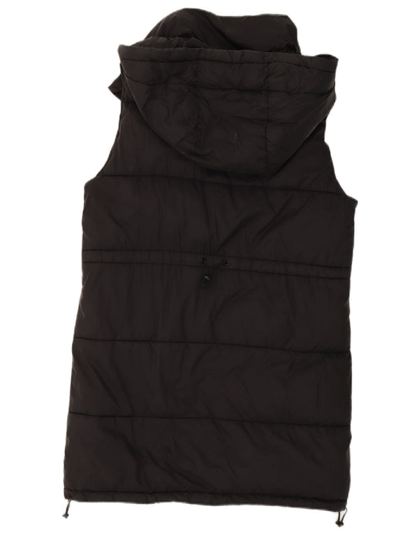 Gilet imbottito oversize con cappuccio da donna Zara UK 10 piccolo poliestere nero