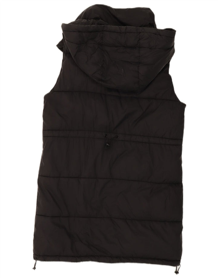 Gilet imbottito oversize con cappuccio da donna Zara UK 10 piccolo poliestere nero