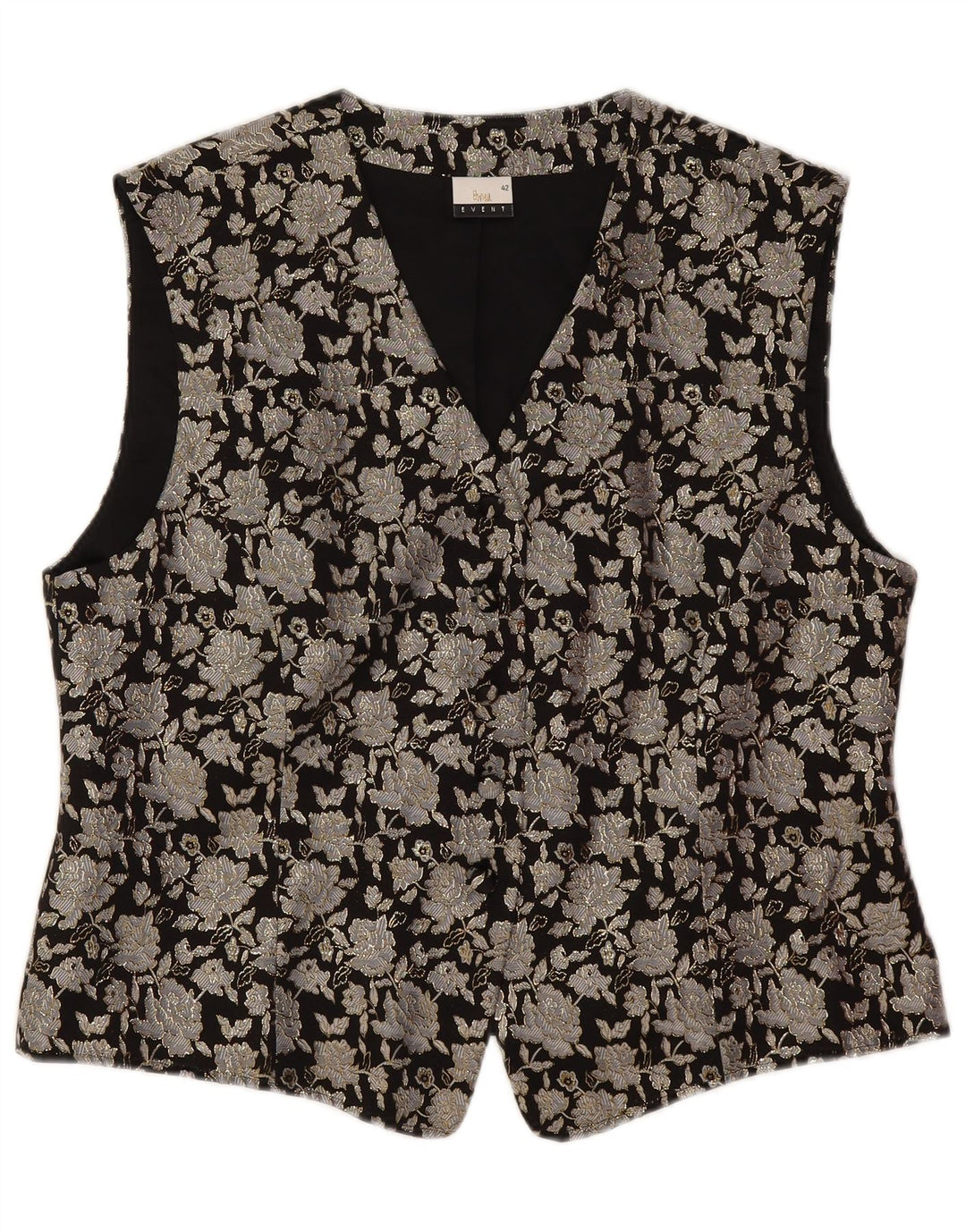 Top corto da donna Tru EU 48 Large nero floreale in poliammide