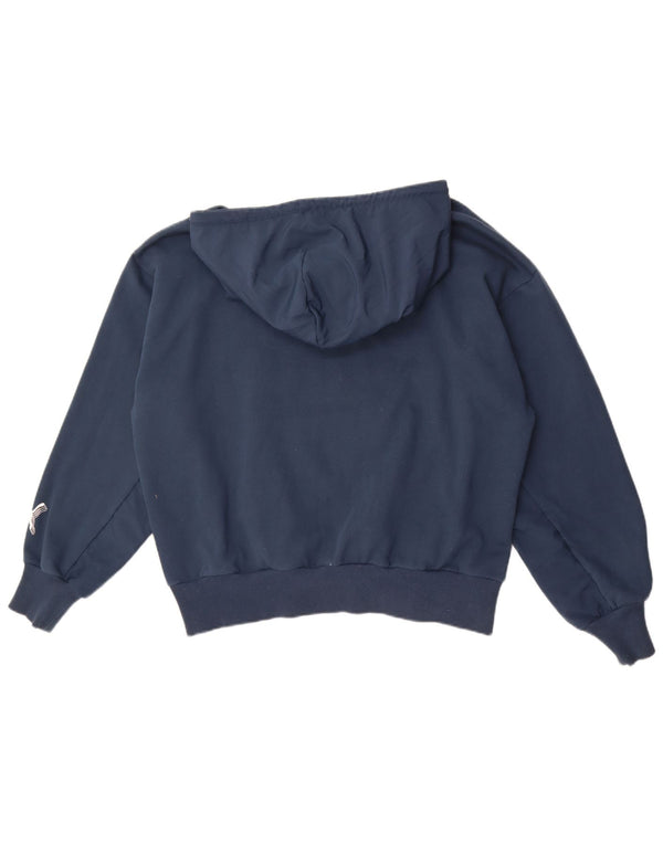 Felpa con cappuccio oversize grafica da donna Puma UK 16 Large in cotone blu navy