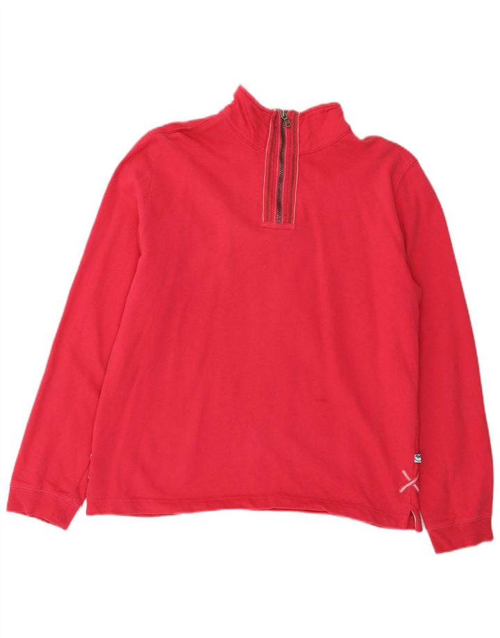 Felpa da donna con collo con zip White Stuff, maglione UK 12, cotone rosa medio