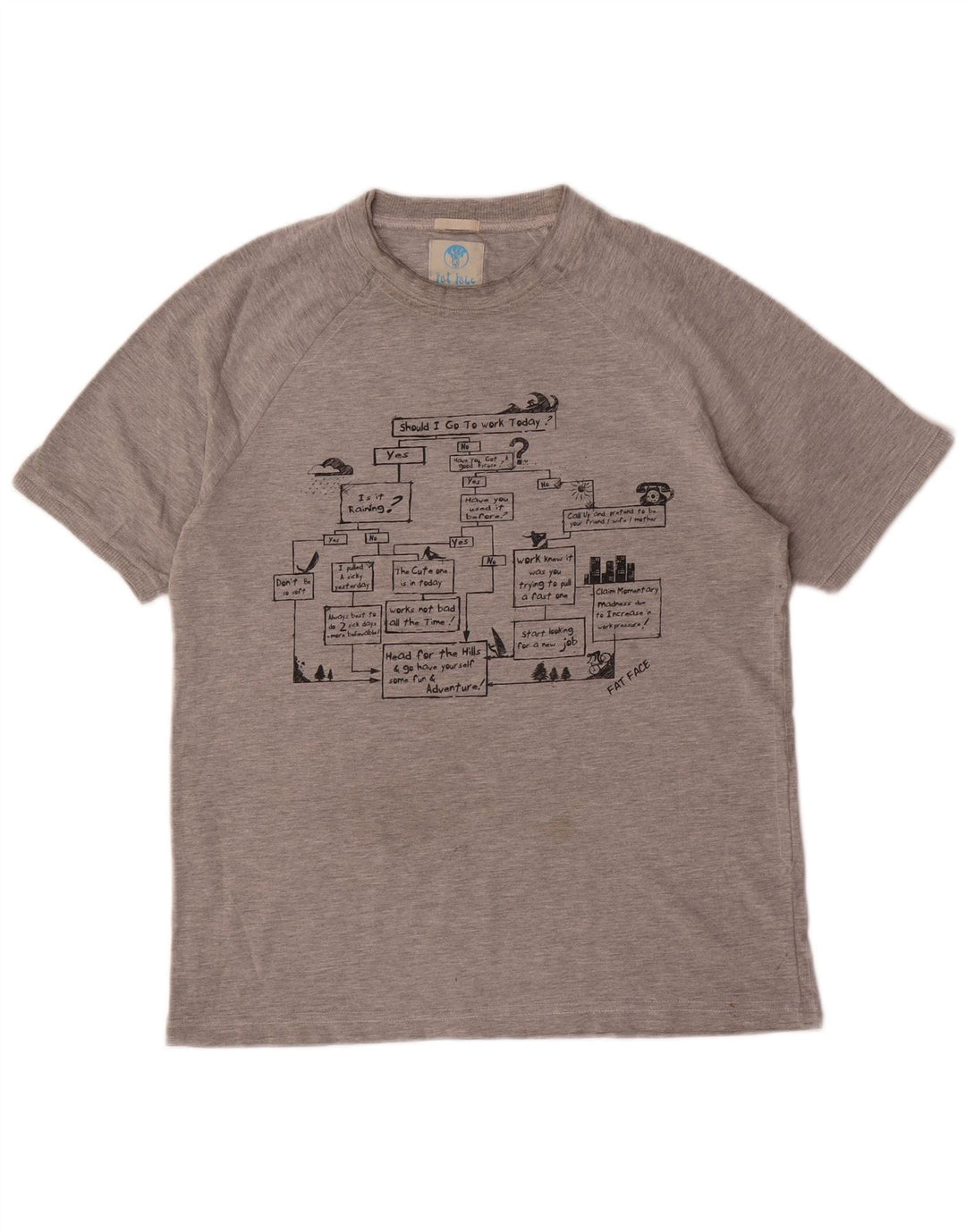 T-shirt grafica da uomo Fat Face Top piccola grigia