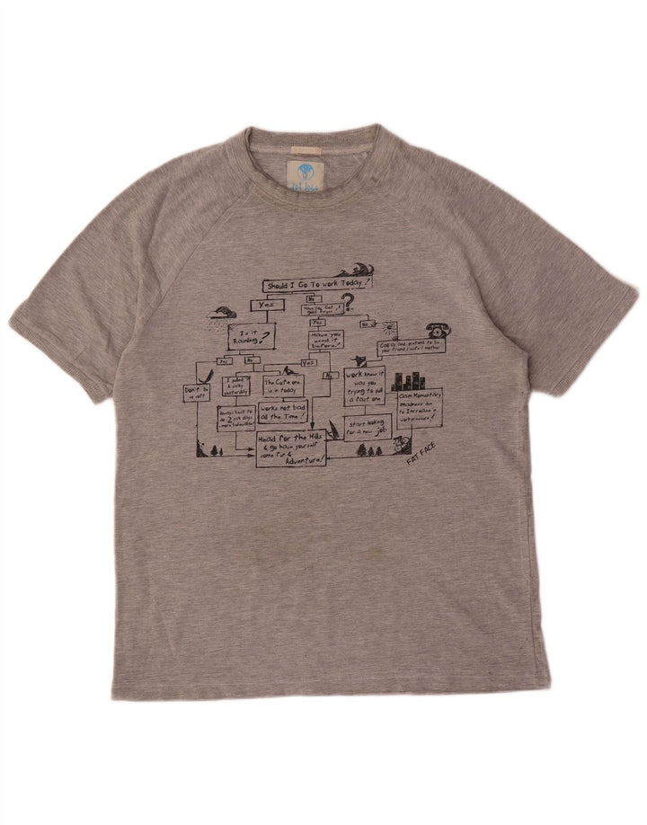 T-shirt grafica da uomo Fat Face Top piccola grigia