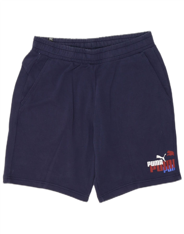 Pantaloncini sportivi grafici PUMA da uomo grandi blu navy