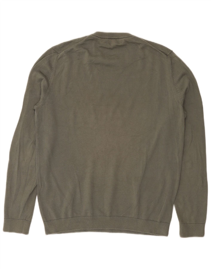 Maglione maglione girocollo da uomo Reiss in cotone kaki medio