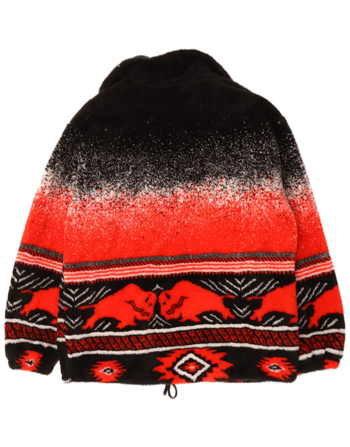Maglione cardigan da uomo vintage UK 38 Medio Rosso Fair Isle