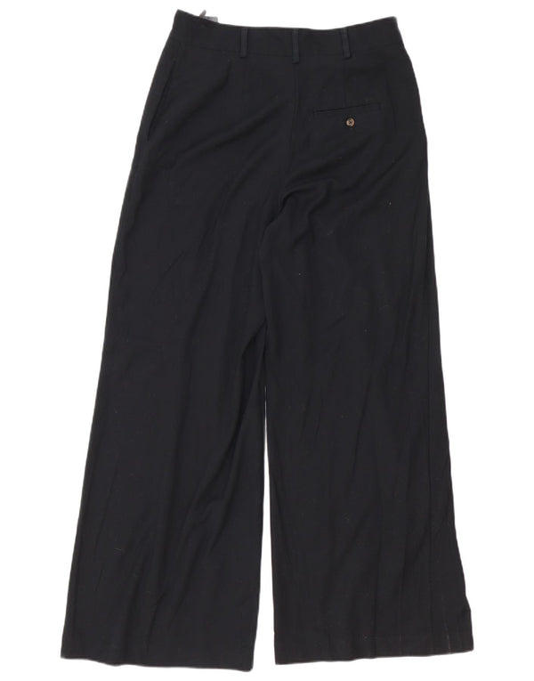 Pantaloni casual a gamba larga da donna Marks & Spencer UK 10 piccoli W30 L30 neri