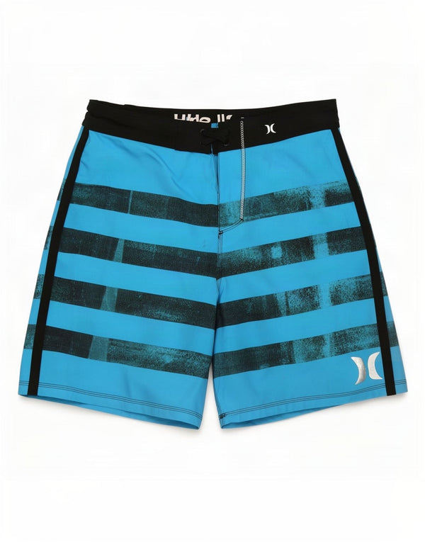 Pantaloncini da bagno da uomo Hurley, poliestere a righe grandi blu