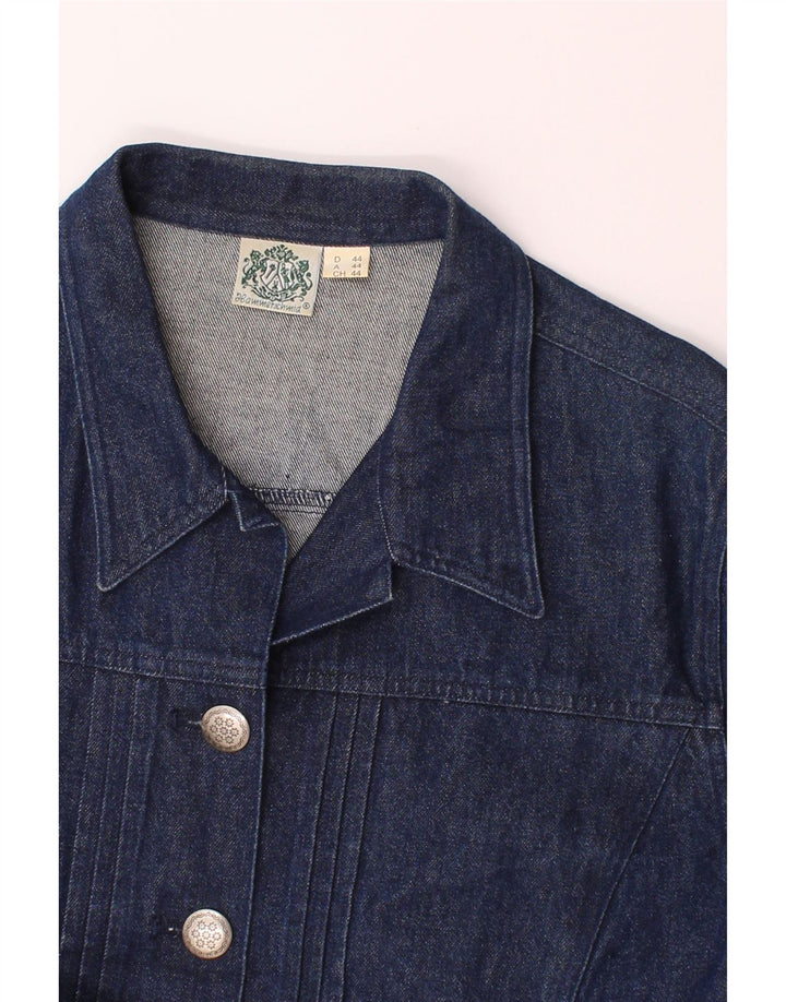 HAMMERSCHMID Womens Denim Jacket EU 44 XL Navy Blue Floral Cotton Vintage Hammerschmid and Second-Hand Hammerschmid from Messina Hembry 