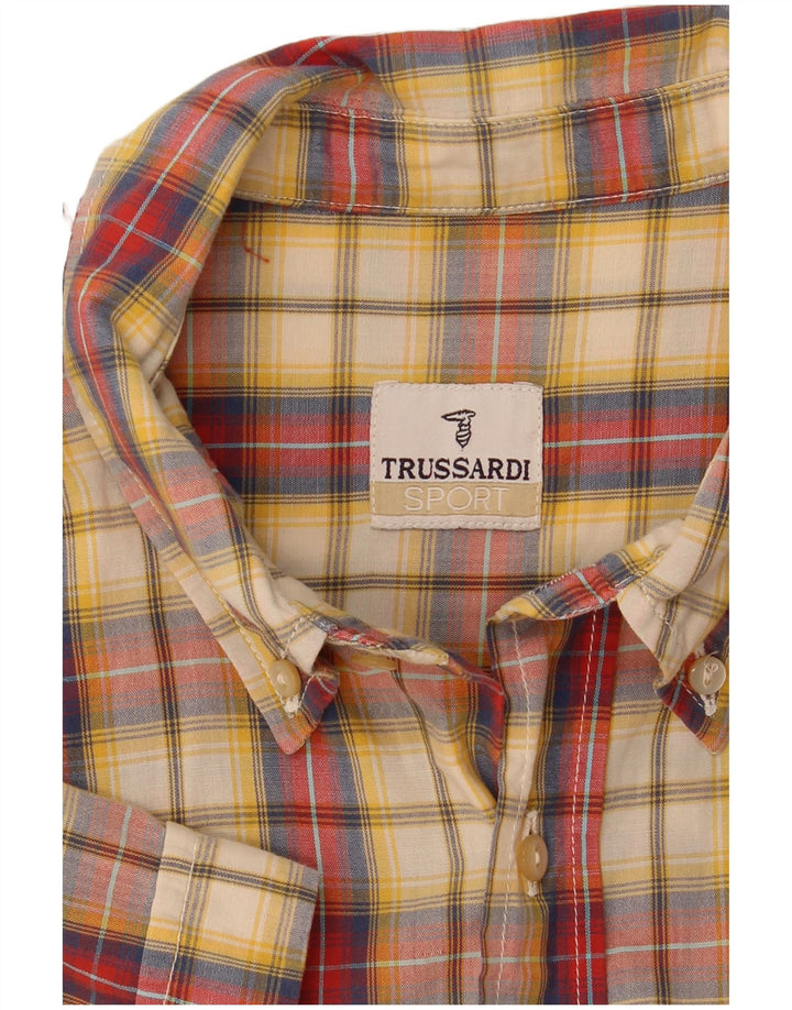 Camicia Trussardi Uomo Manica Corta Check Medio Multicolore