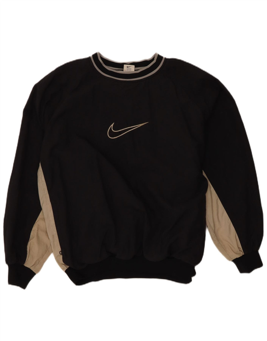 Felpa con grafica Nike da uomo, grande, in poliestere color block nero