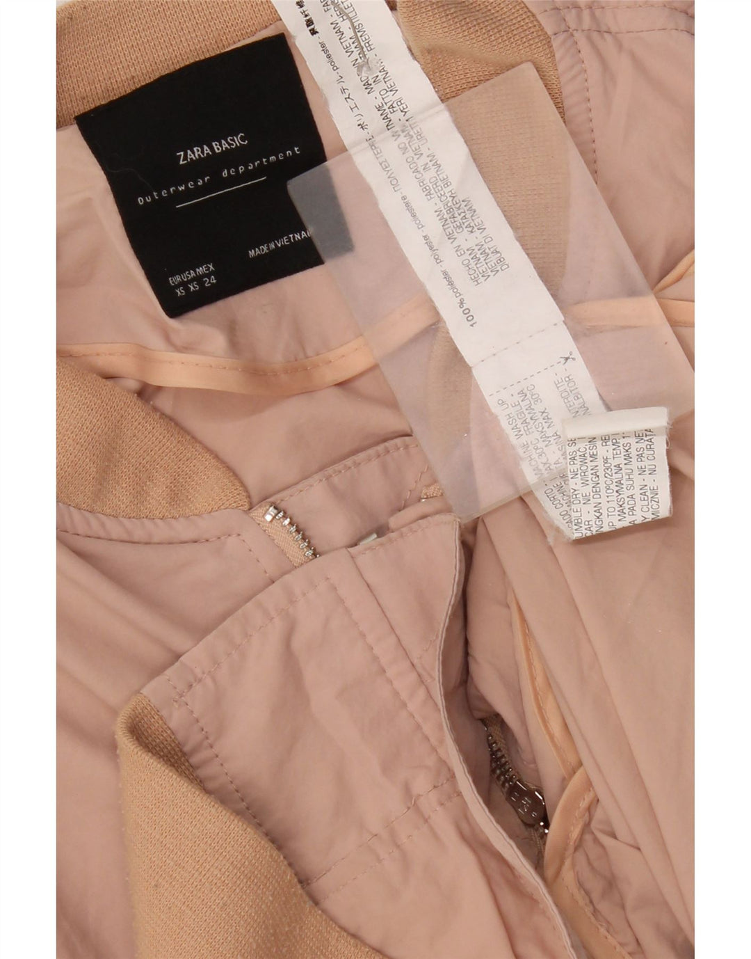 Giubbotto bomber oversize da donna Zara UK 6 XS poliestere rosa