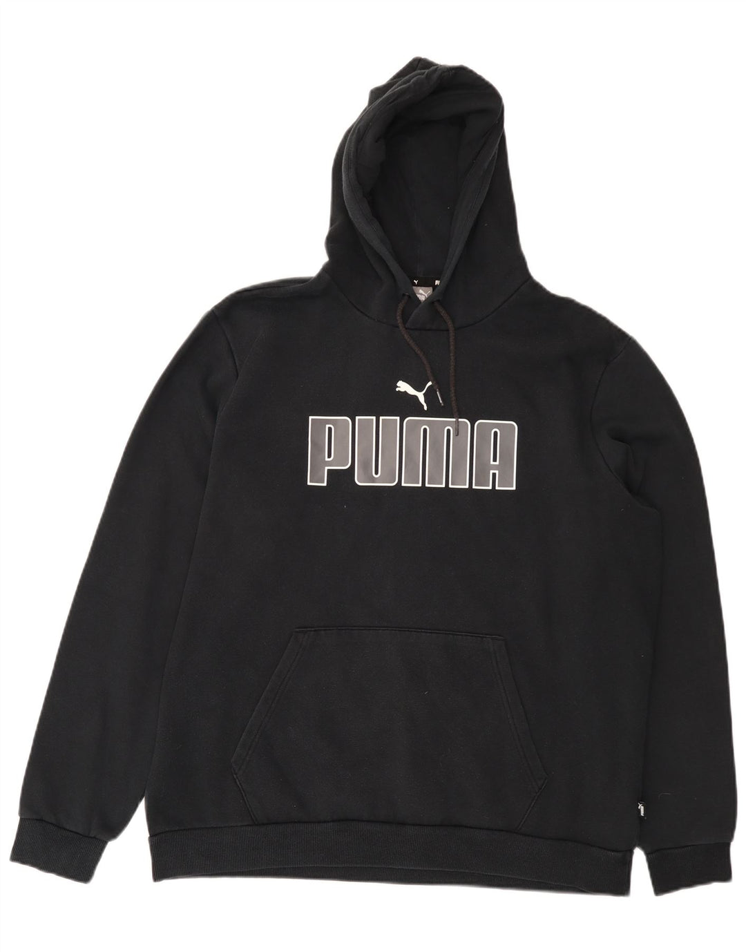 Felpa con cappuccio grafica PUMA da uomo XL in cotone nero
