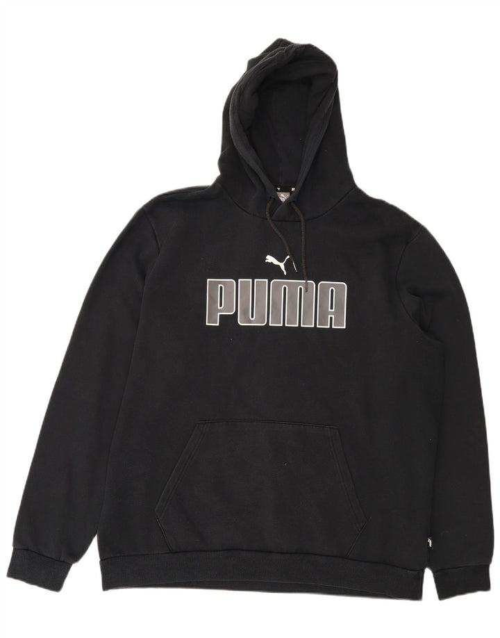 Felpa con cappuccio grafica PUMA da uomo XL in cotone nero