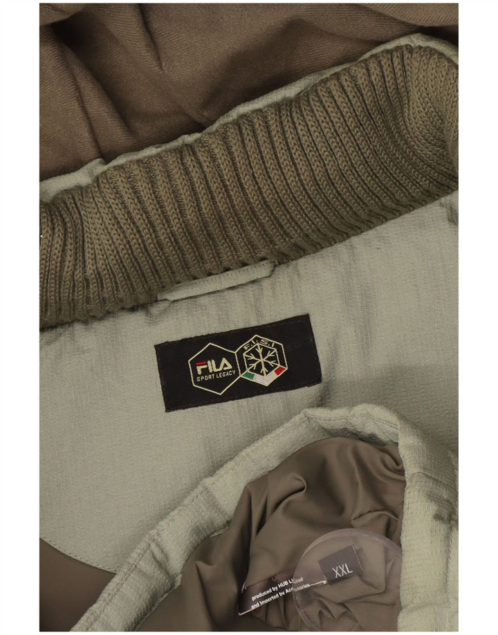 Giacca imbottita con cappuccio Fila da uomo UK 44 2XL Verde Colourblock