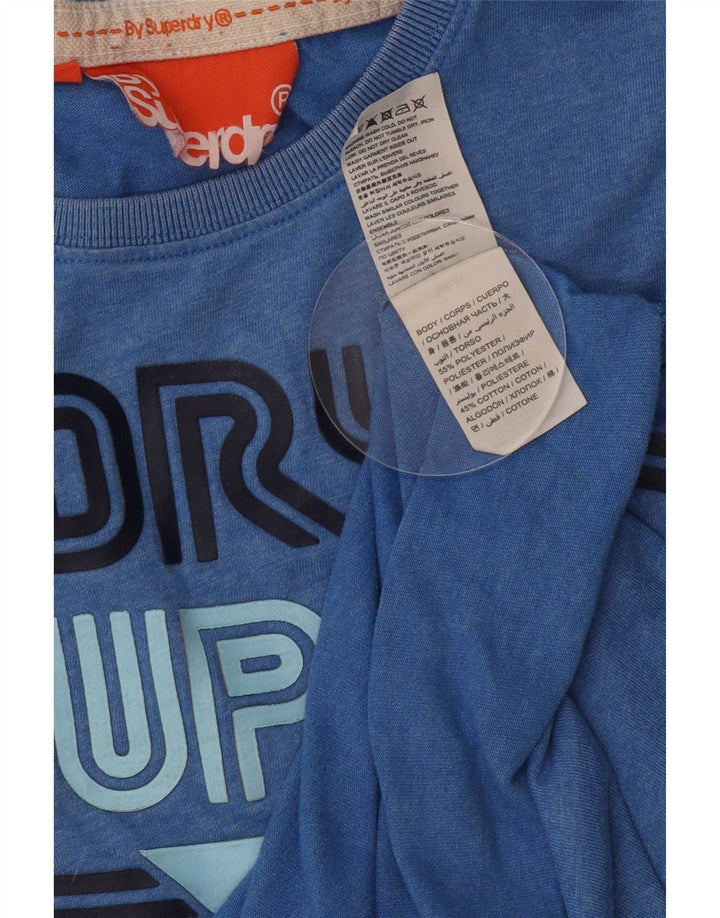 T-shirt grafica da uomo Superdry Top in poliestere blu medio