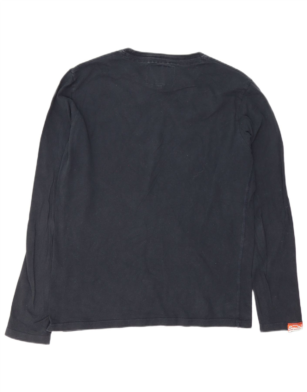 Top grafico da uomo Superdry a maniche lunghe in cotone nero di grandi dimensioni