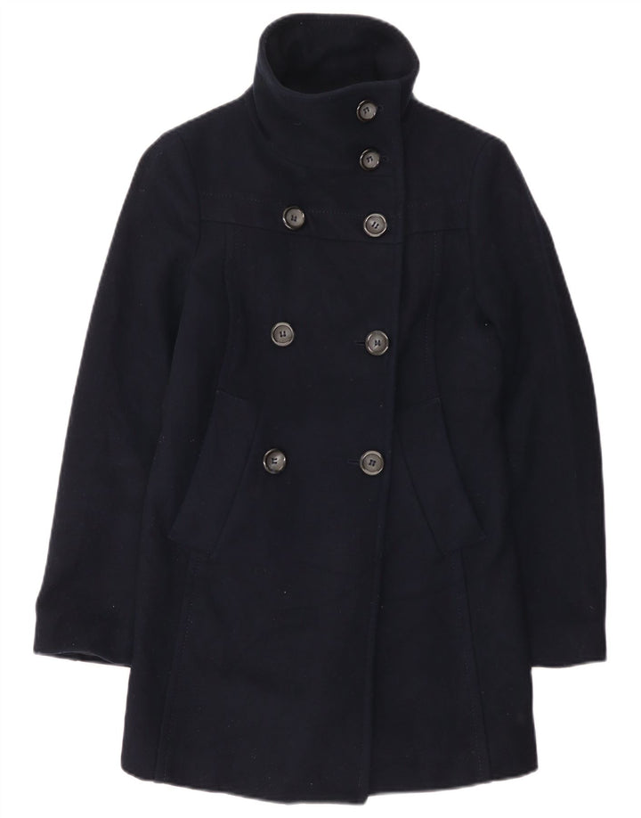 Cappotto Doppiopetto Benetton Bambina 9-10 Anni Blu Navy