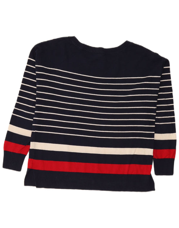 Maglione maglione con scollo a barca da donna Gap UK 14 Cotone a righe blu navy medio