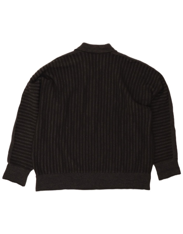 Carlo Colucci Maglione Uomo Collo Alto IT 56 XL Lana a Righe Nere