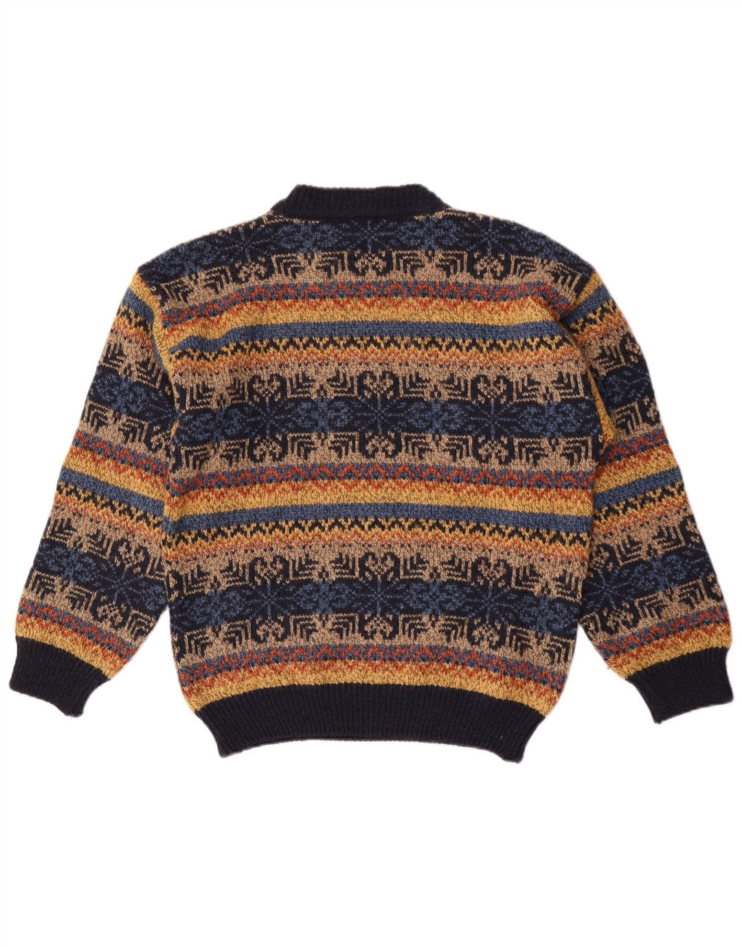 Maglione vintage da uomo con collo alto e collo alto IT 50 medio multicolore