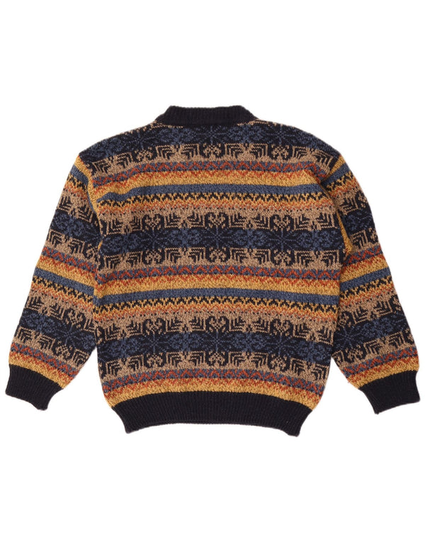 Maglione vintage da uomo con collo alto e collo alto IT 50 medio multicolore
