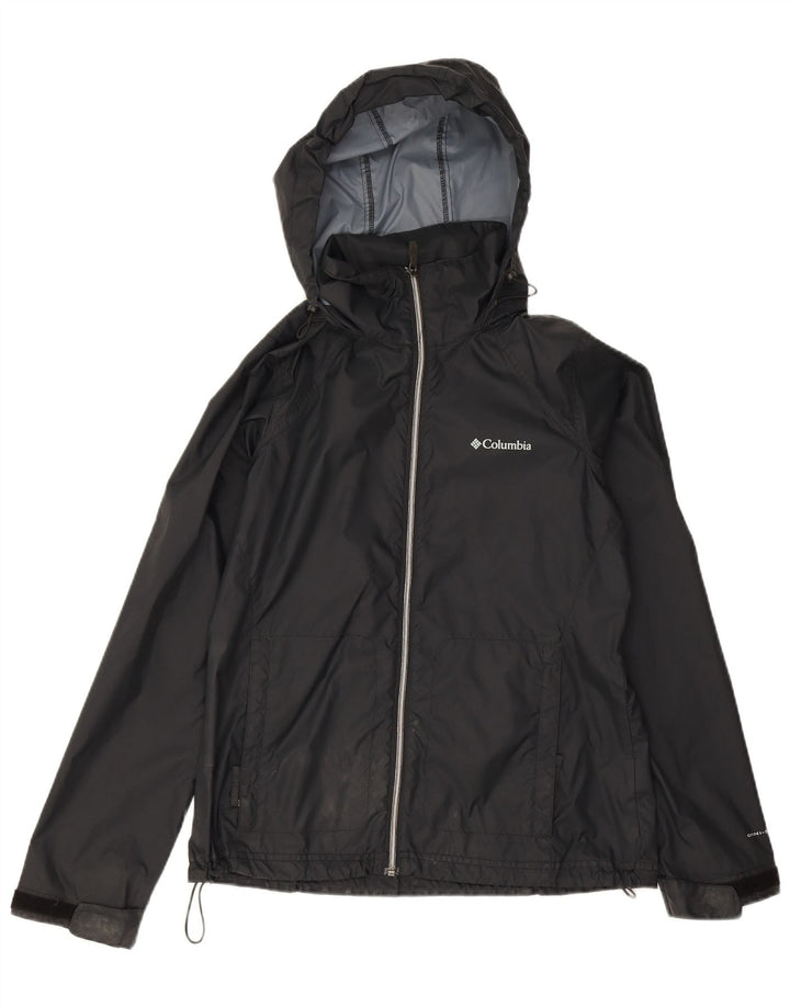 Giacca antipioggia con cappuccio Columbia Omni-Shield da uomo UK 38 nylon nero medio