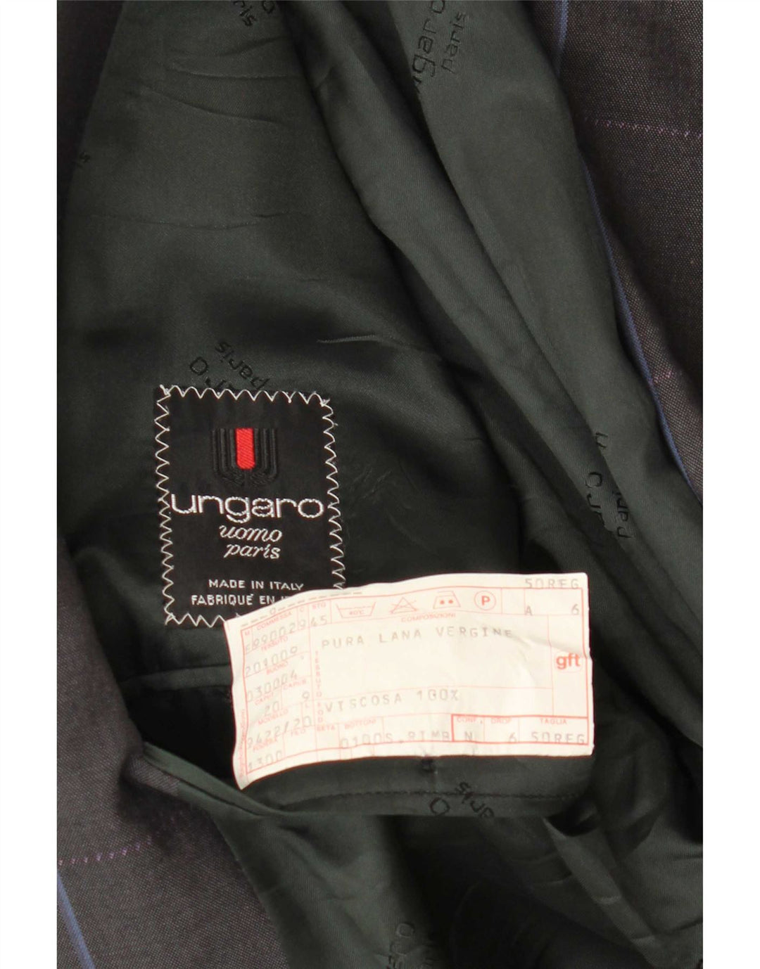 Giacca Blazer Doppiopetto Uomo Ungaro IT 50 Large Grigio Gessato