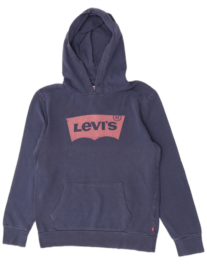Maglione con cappuccio grafico da uomo Levi's in cotone blu navy medio