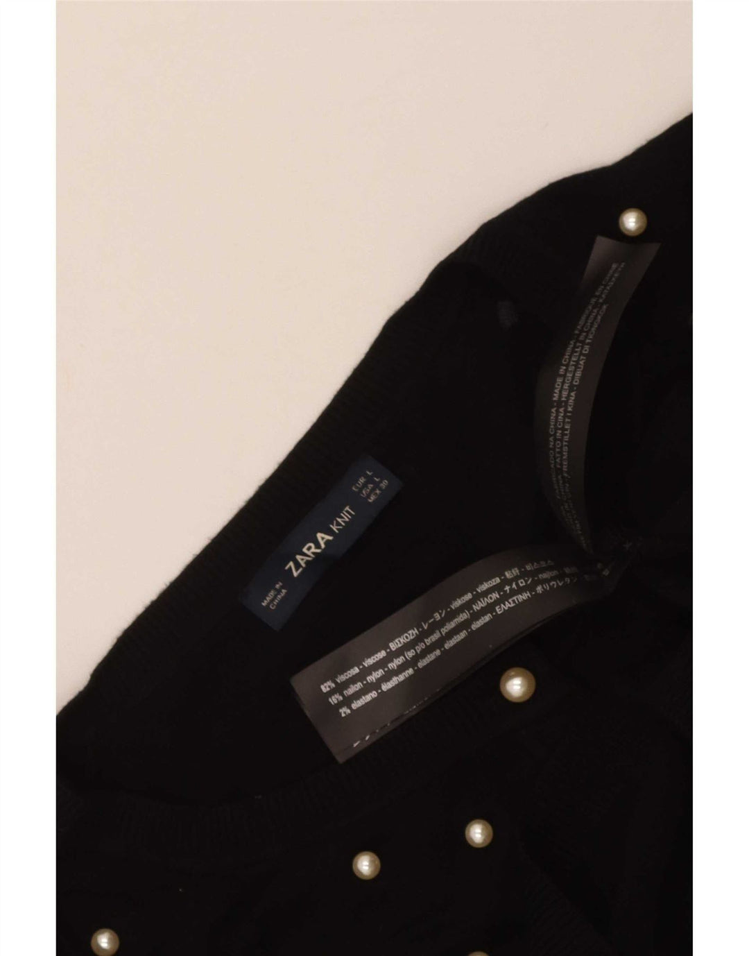 Maglione cardigan da donna Zara UK 14 grande viscosa nera