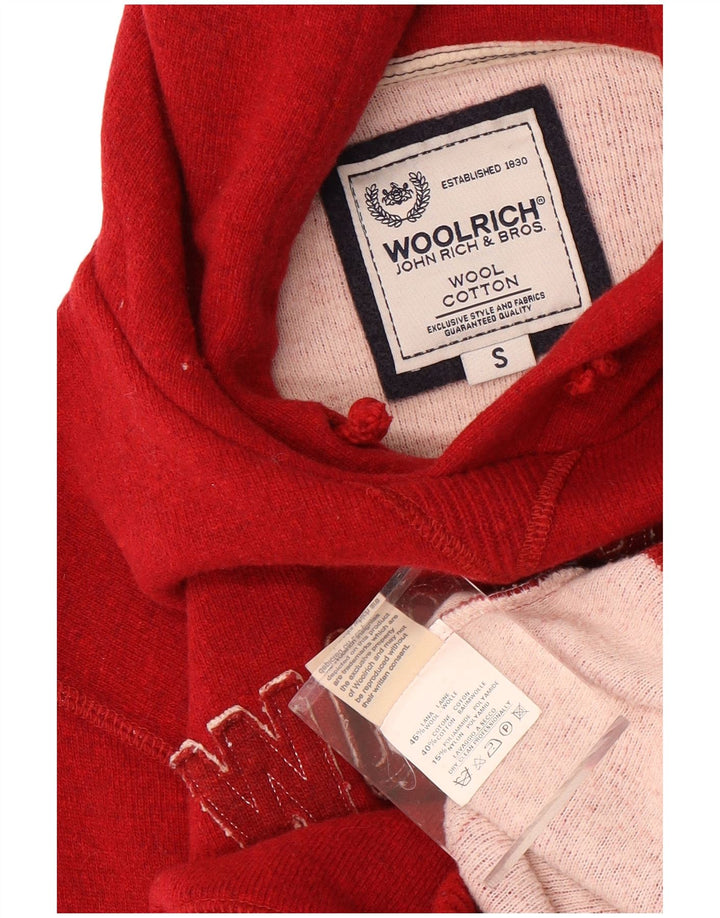 Maglione con cappuccio grafico da uomo Woolrich piccolo in lana rossa