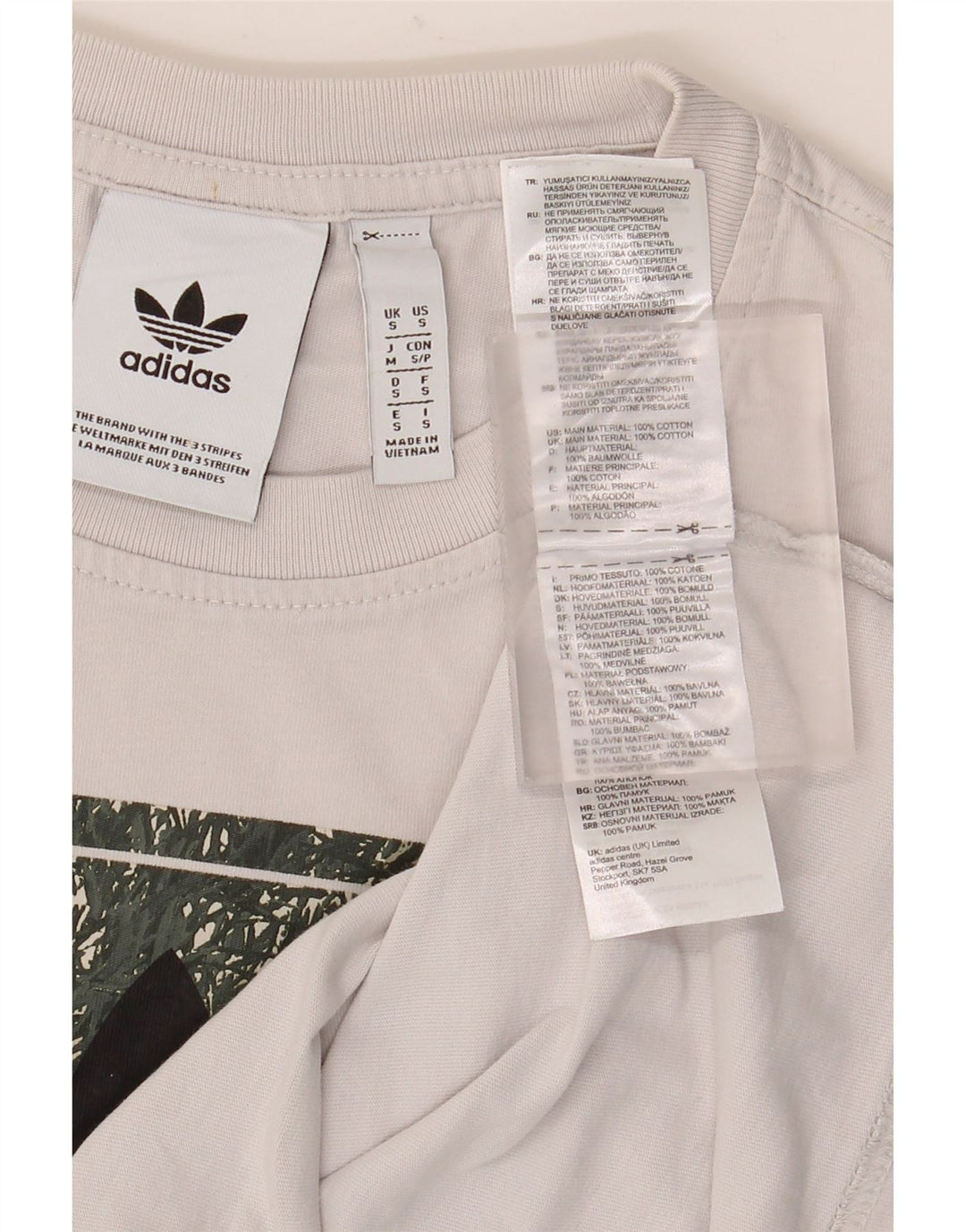 T-shirt grafica da uomo Adidas Top piccola in cotone bianco