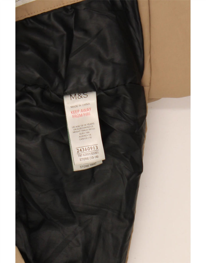 Giacca a vento con cappuccio Marks & Spencer per ragazzi 13-14 anni Beige in poliammide