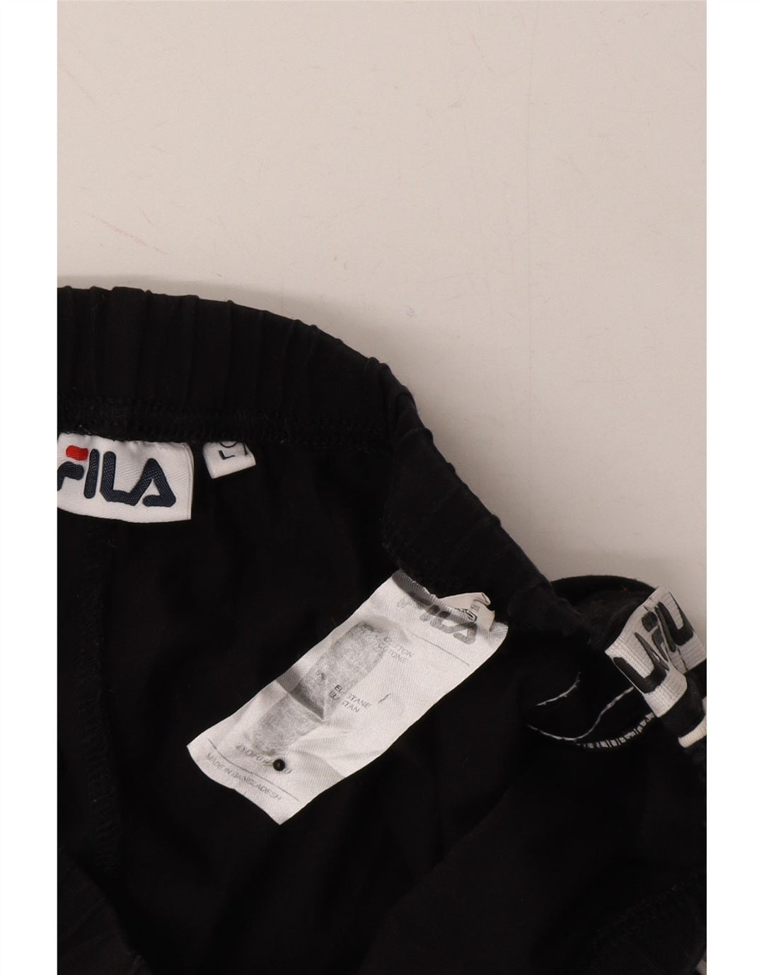 FILA Womens Graphic Leggings UK 14 Large  Black Cotton Vintage Fila and Second-Hand Fila from Messina Hembry 