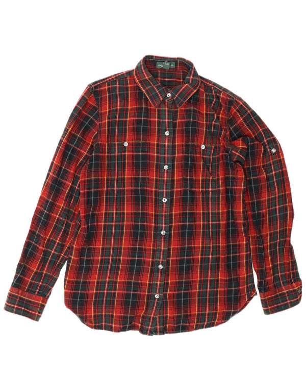 Ralph Lauren Womens Flannel Shirt UK 14 Medium Red Check Cotton