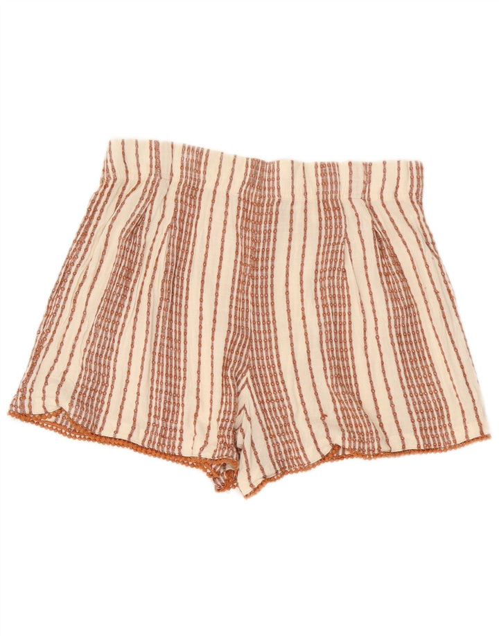 Pantaloncini da donna Marks & Spencer UK 12 Medium W32 Viscosa a righe bianche