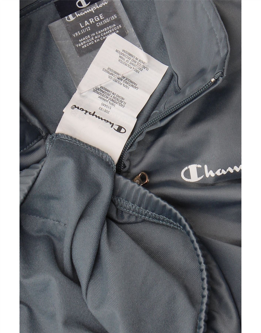 CHAMPION Boys Tracksuit Top Jacket 11-12 Years Large  Grey Colourblock