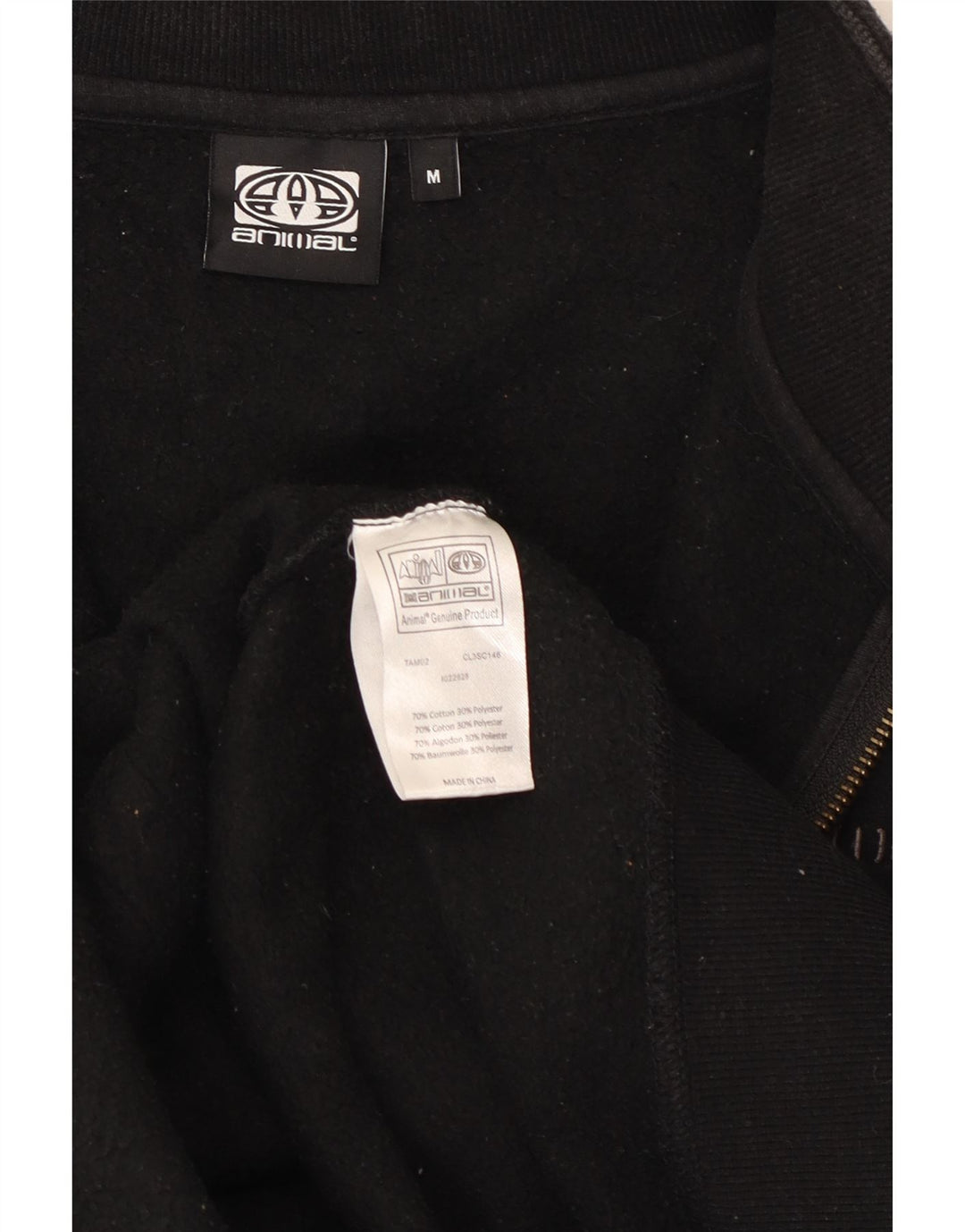 Giacca da ginnastica da uomo con grafica Animal, cotone nero medio