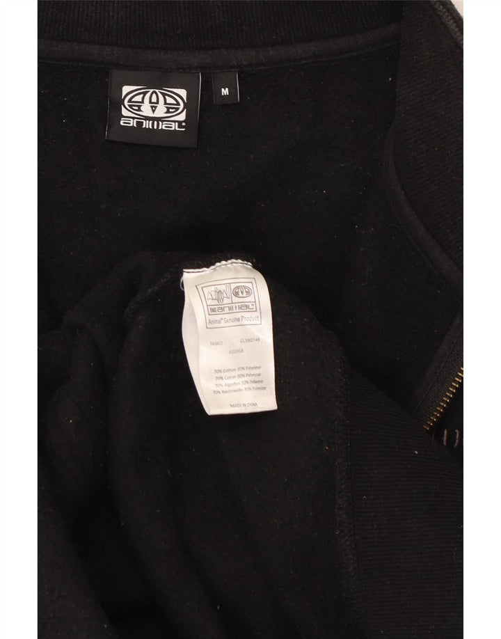 Giacca da ginnastica da uomo con grafica Animal, cotone nero medio