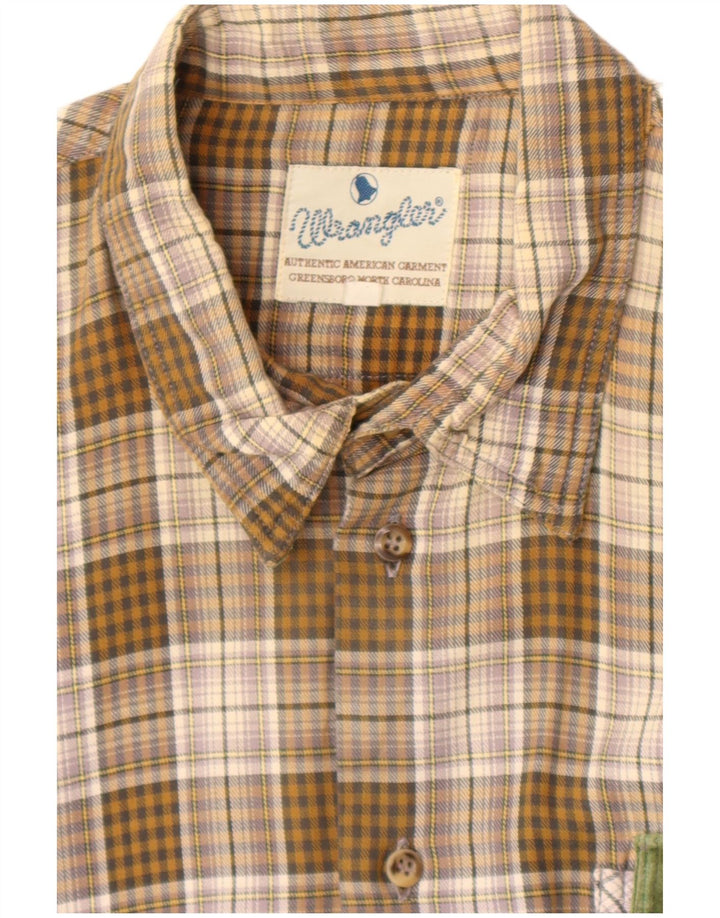 Camicia di flanella da uomo Wrangler XL a quadri marroni