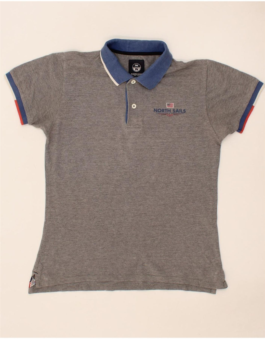 NORTH SAILS Mens Polo Shirt Medium Grey Cotton Vintage North Sails and Second-Hand North Sails from Messina Hembry 
