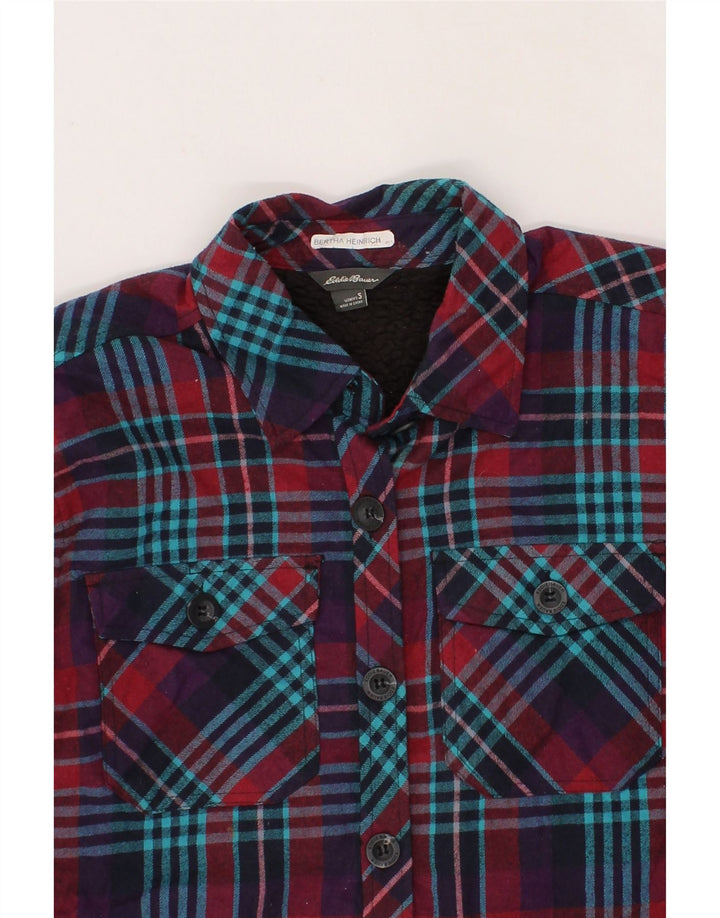 EDDIE BAUER Womens Oversized Bomber Jacket UK 10 Small Multicoloured Check Vintage Eddie Bauer and Second-Hand Eddie Bauer from Messina Hembry 
