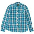 Camicia di flanella da donna EDDIE BAUER UK 10 piccolo cotone a quadri blu