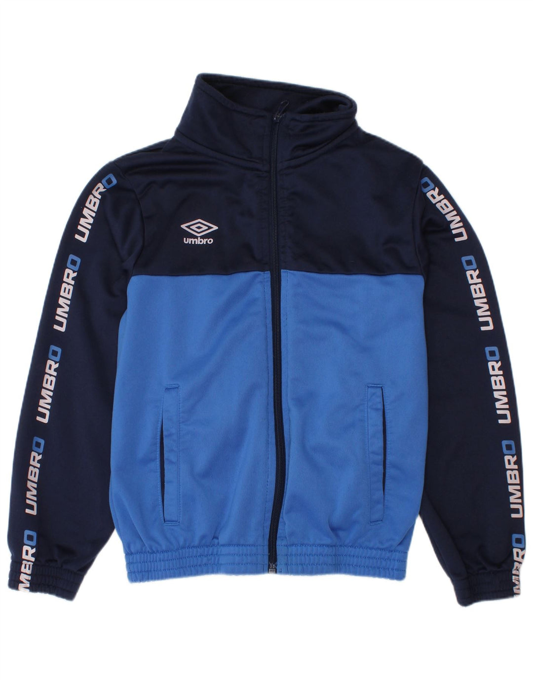 Giacca da ginnastica grafica per ragazzi UMBRO 7-8 anni Blu navy Colourblock